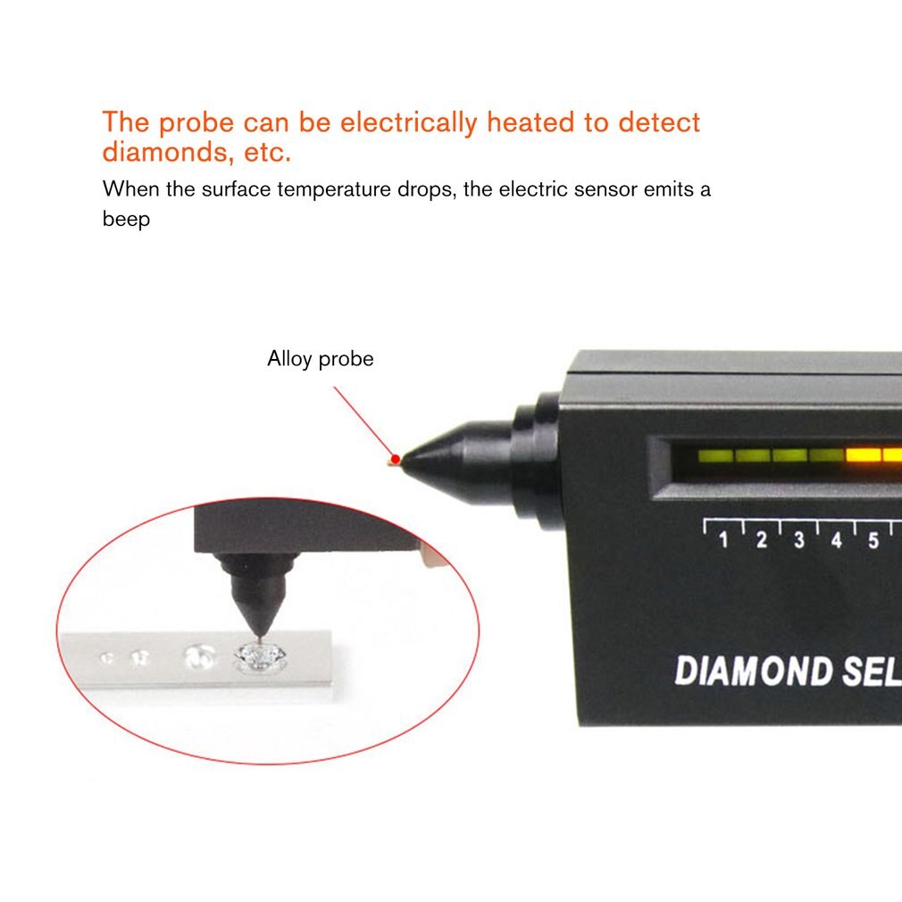 Crystal Tester Tool Thermal Conductivity Meter Drill Pen Hardness Identification Instrument Detection Diamond Authentic Jade