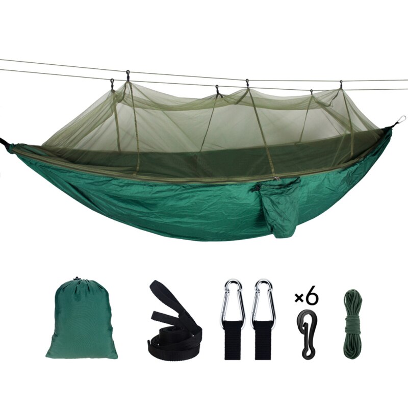 Double Outdoor Person Travel Camping Hanging Hammock Bed Wi Mosquito Net Set Tents Tents & Shelters Camping & Hiking: 5