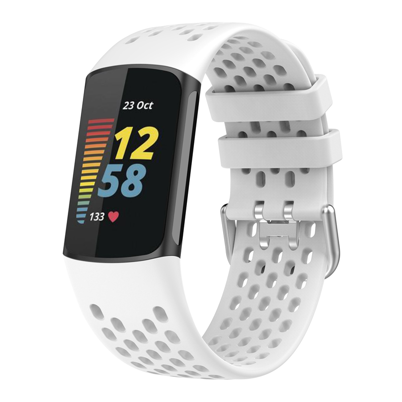 Andningsbart gummiband för fitbit charge 5 correa sport ersättningssilikonarmband för fitbit charge 6 klockarmband