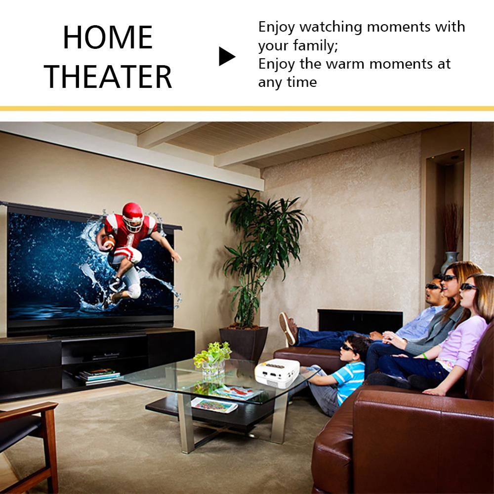 EU Plug YG200 home mini projector LED portable handheld projector supports HD 1080P