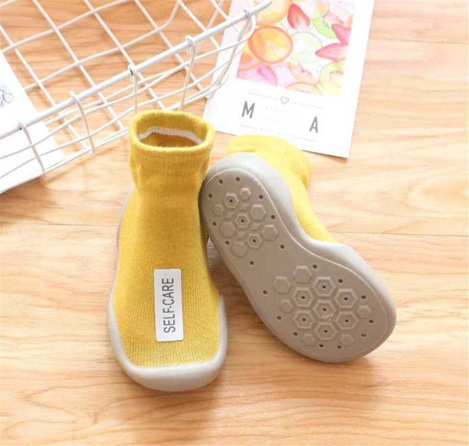 Unisex Baby Shoes First Shoes Baby Walkers Toddler First Walker Baby Girl Kids Soft Rubber Sole Baby Shoe Knit Booties Anti-slip