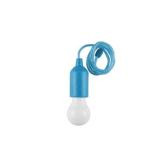 Batteridrevet ledet Hengelampe med Snortrekk - Bærbar ledet Lampe til camping, Hjem, Garasje, Telt: Lyse blå