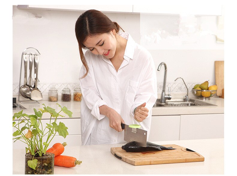 1PC Stainless Steel Knife Cap Cut Chicken Bones Chopping Booster Knife Bracket Cap Holder For Meat Cleaver Cooking Tool OK 0324