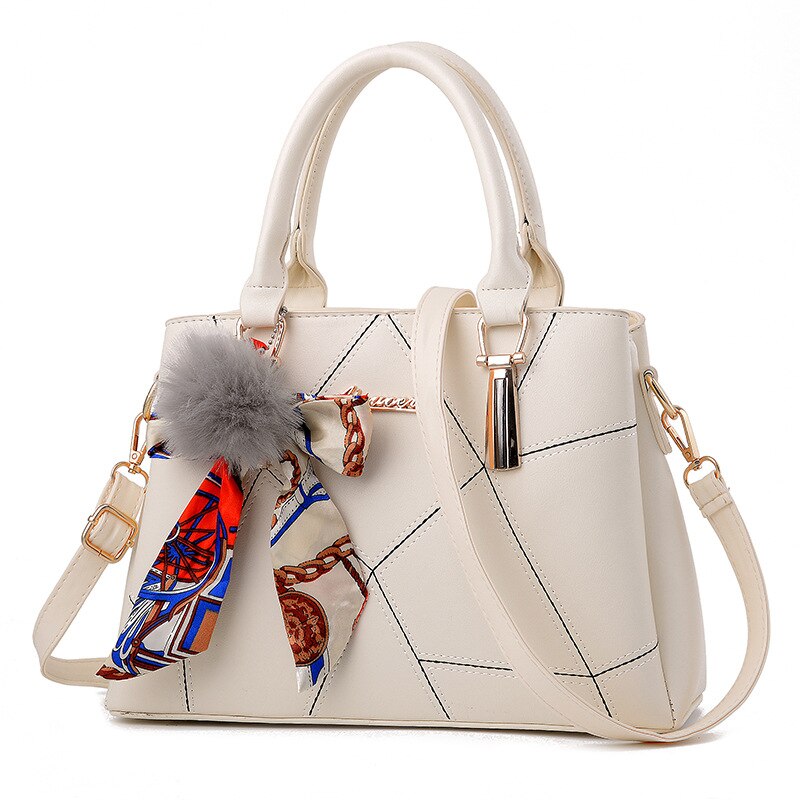 Bolso de mano de piel para mujer, bandolera, de marcas famosas, de: Blanco