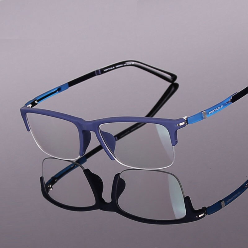Toptical Commerciële TR90 Bijziendheid Half Bril Mannen Ultralichte Bril Business Brillen Pectacle Frame Brillen Mannen Computer: Blauw