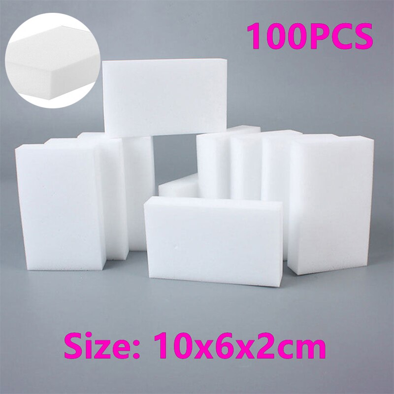 100Pcs White Magic Sponge Eraser Cleaning Melamine Schuimreiniger Keuken Pad Keuken Accessoires Melamine Spons Voor Wassen