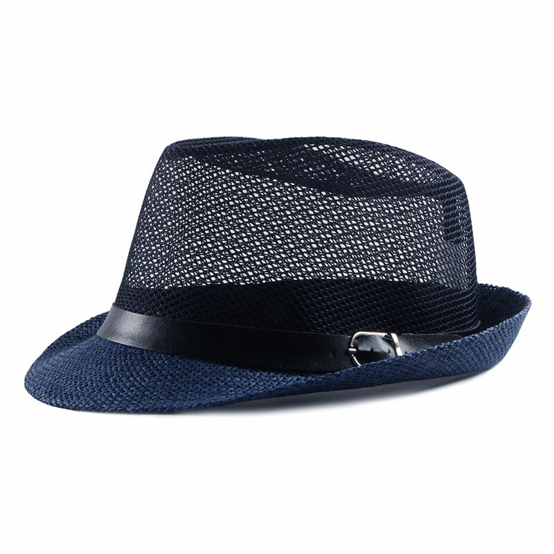 Panama Zomer Strohoeden voor Vrouwen Mannen Brede Rand Ademend Zon Strooien Hoed Fedora Cap, Grijs, Eén Maat