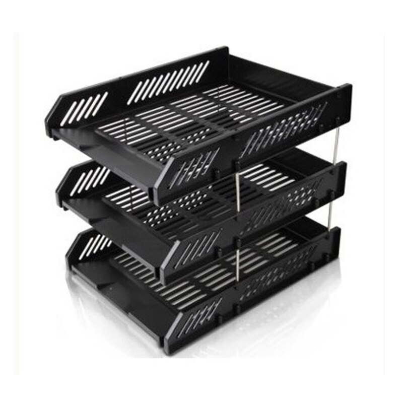 Three-layer File Rack Multi-functional Storage File Rack Ffor Office Large-capacity Floor Newspaper Rack