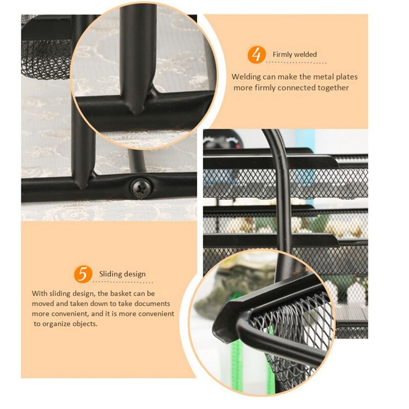 Desktop Bookshelf Office File Shelves Simple Desk Storage Shelf Folder Organizing Folders for Doents azines -Black