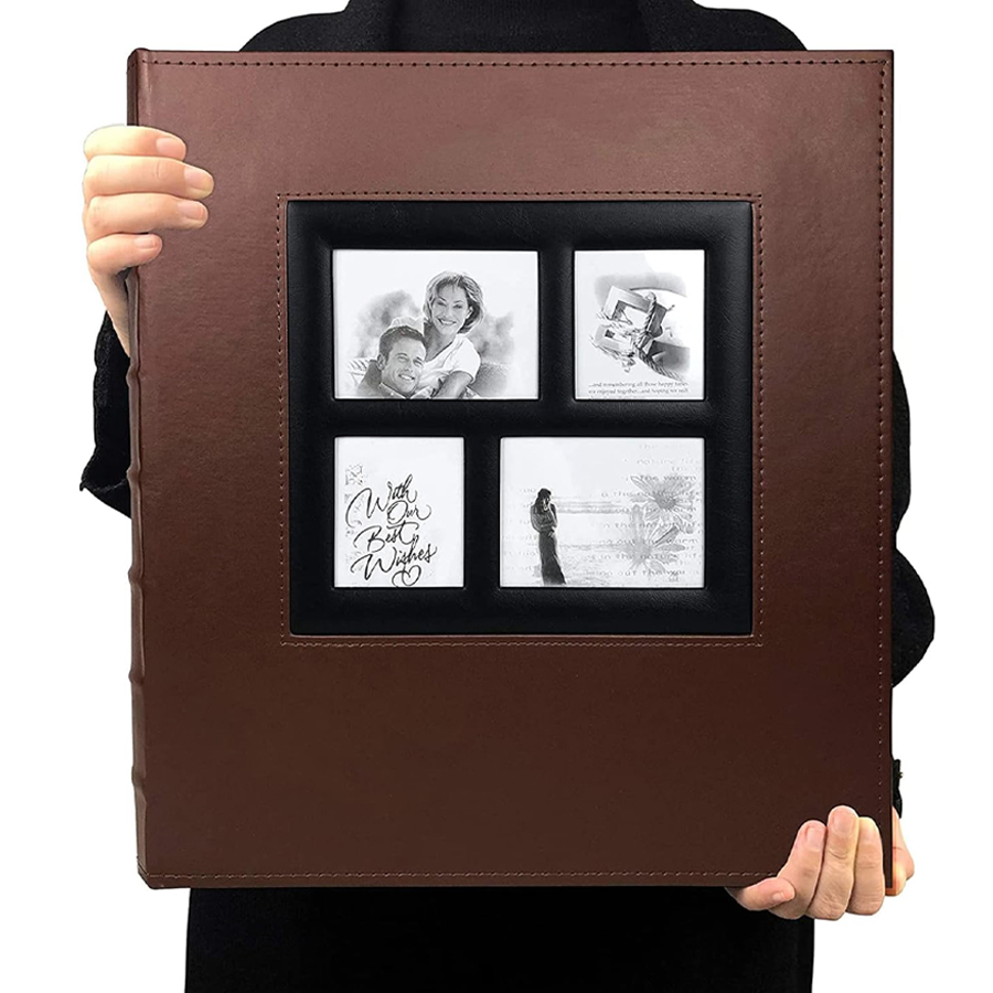 Photo Album 4x6 500 Photos Pages Large Capacity Leather Cover Wedding Photo Albums Holds 500 Horizontal and Vertical Photos: Chocolate