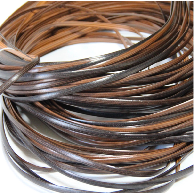 70Meters(500g) Width:8mm Coffee Gradient Flat Synthetic Rattan Weaving Material Plastic Knit Repair Chair Table PE Rattan