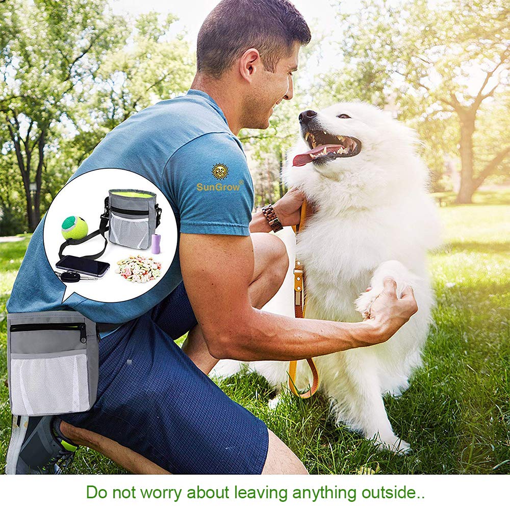 Hund behandler pose taske, hund gå taske, opbevaring af kæledyr, multi formål kæledyr træning taske med sammenklappelig silikone hund vand skål
