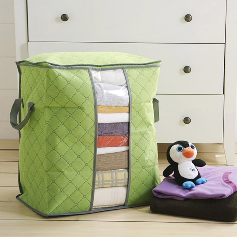 Draagbare Niet-geweven Kleding Quilt Opbergtas Kleding Quilt Afwerken Stofzak Wasbaar Quilts Tassen Closet Kledingkast Organizer