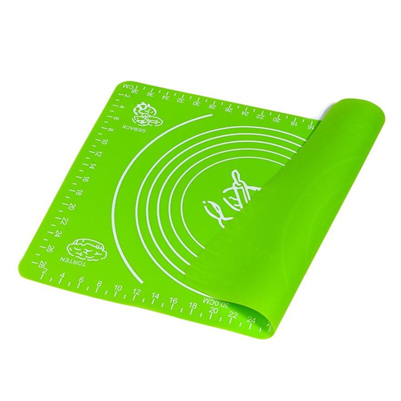 Zagęścić silikonowa mata robić wyrabiania ciasta skala nieprzywierająca pieczenie w kuchni narzędzie ciasto deska duża miękka wysokotemperaturowa podkładka robić ciasta: Zielone światło