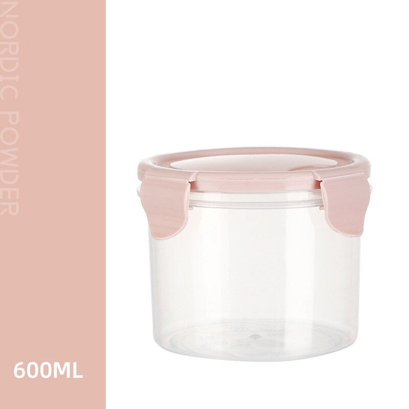 1Pcs Verzegelde Pot Snack Fles Keuken Behoud Huishoudelijke Graan Kan Food Grade Plastic Transparante Opbergdoos Opslagtank: S pink