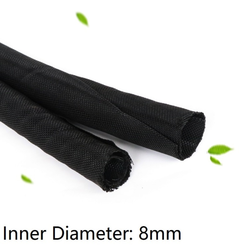 Black Id 8 Mm Uitbreidbaar Gevlochten Kabel Mouw Huisdier Zelfsluitende Geïsoleerde Flexibele Pijp Slang Buis Split Draad Wrap Bescherm