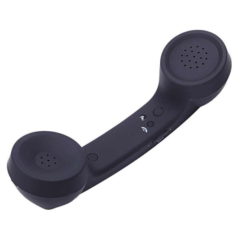 Bluetooth Mic Hoofdtelefoon Zwart Retro Telefoon Handset Mic Speaker Telefoontje Ontvanger-Zwart