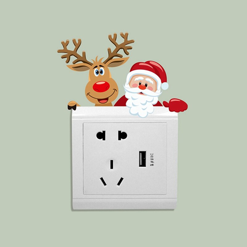 Christmas Switch Stickers Wall Switch Decoration Stickers Christmas Removable Wall Stickers
