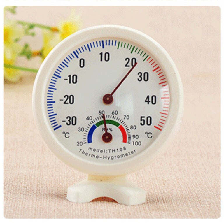 Mini Round Clock-shaped Indoor Outdoor Hygrometer Humidity Thermometer Temperature Meter Gauge Smart Thermostat