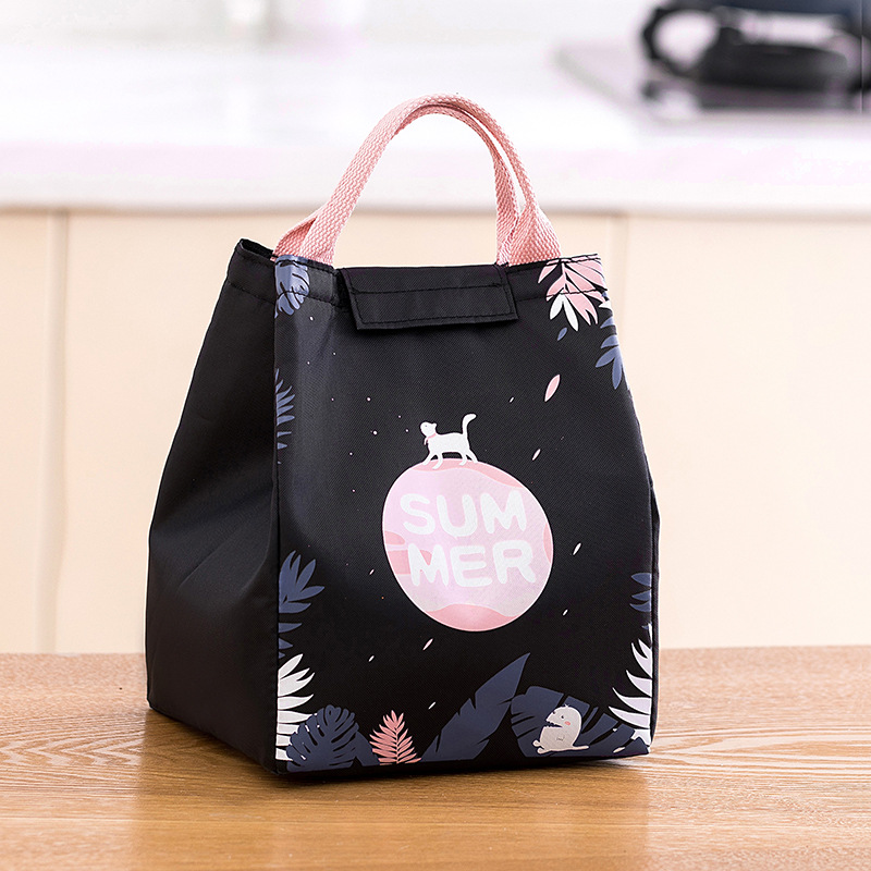 Neue Cartoon Kühler Mittagessen Tasche Wasserdicht Mittagessen Box für Picknick Kid Frauen Reise Thermische Frühstück Organizer Isolierte Lagerung Pack: Grau