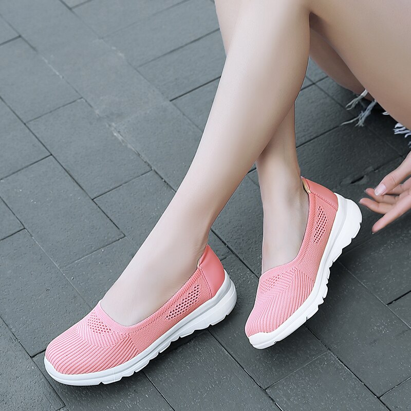 LEMAI Flats Women Shoes Summer Breathable Mesh Casual Shoes Woman Slip-on creepers moccasins Ladies Loafers Shoes