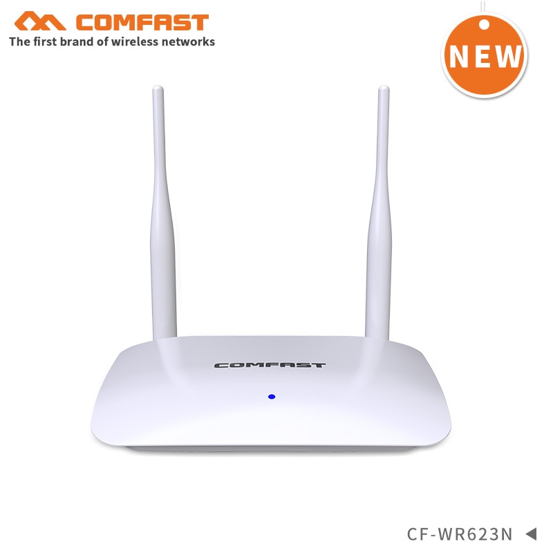 Comfast grote dekking 300 mbps thuis sterke draadloze wifi-router met 2*5 dbi dubbele antennes 1 wan +3 lan  rj45 poorten draadloze ap