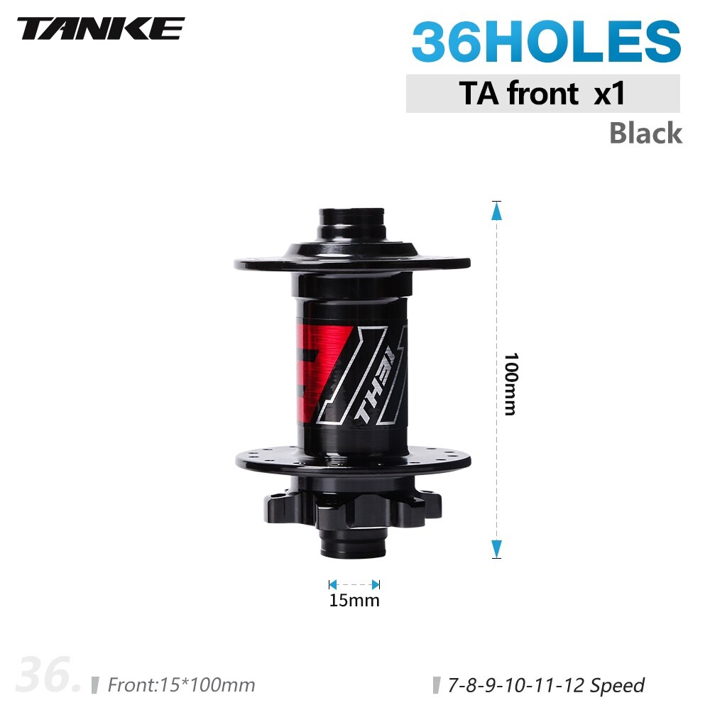 TANKE 32 hub 36 Holes MTB Bike 6 pawls 6 bearing hubs for 7 8 9 10 11 12s speed cassette frewheel aluminum alloy 142 boost 148: 028  36H B TA front