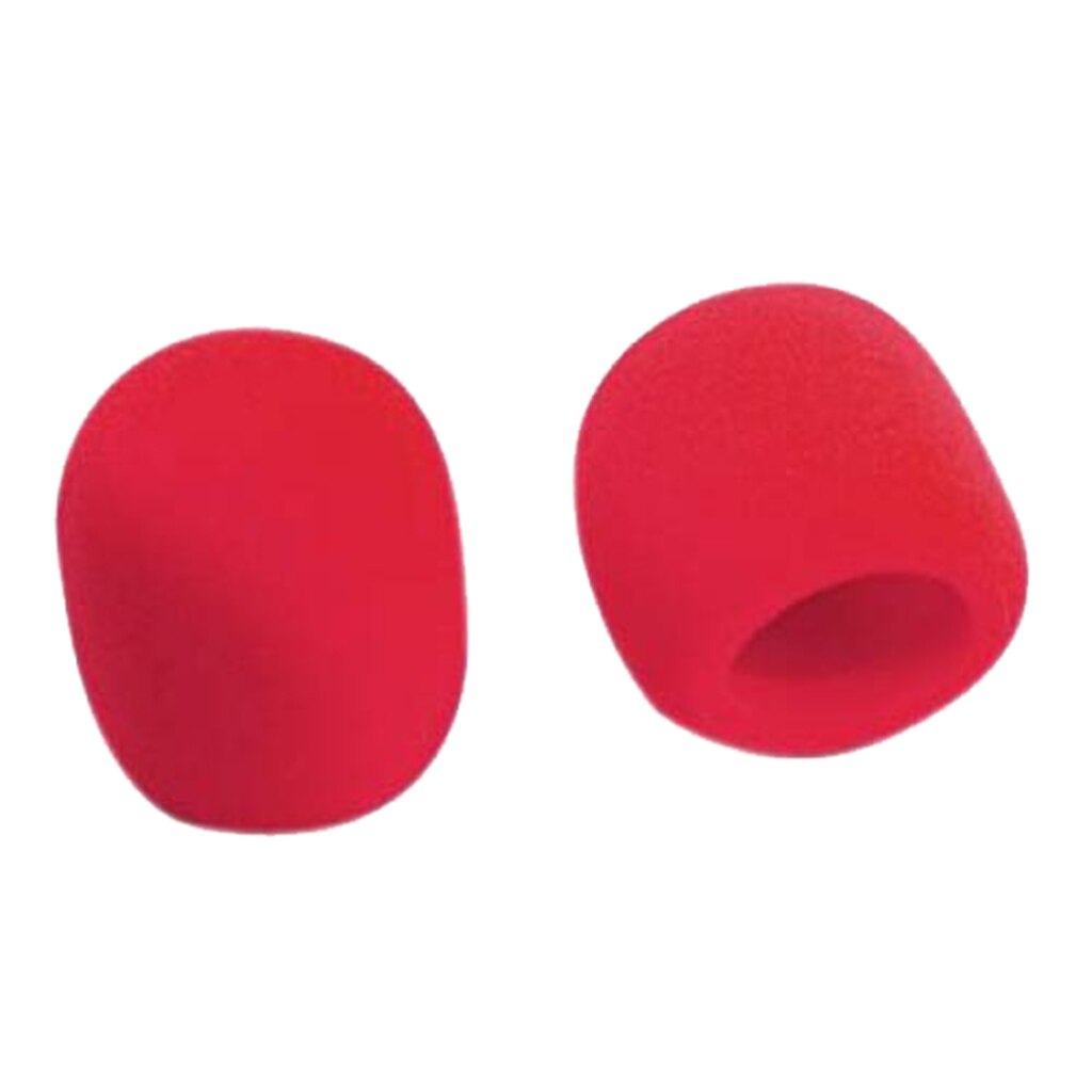 2x Red Microphone Windshields Windscreen Foam Cover Studio 70mm Long