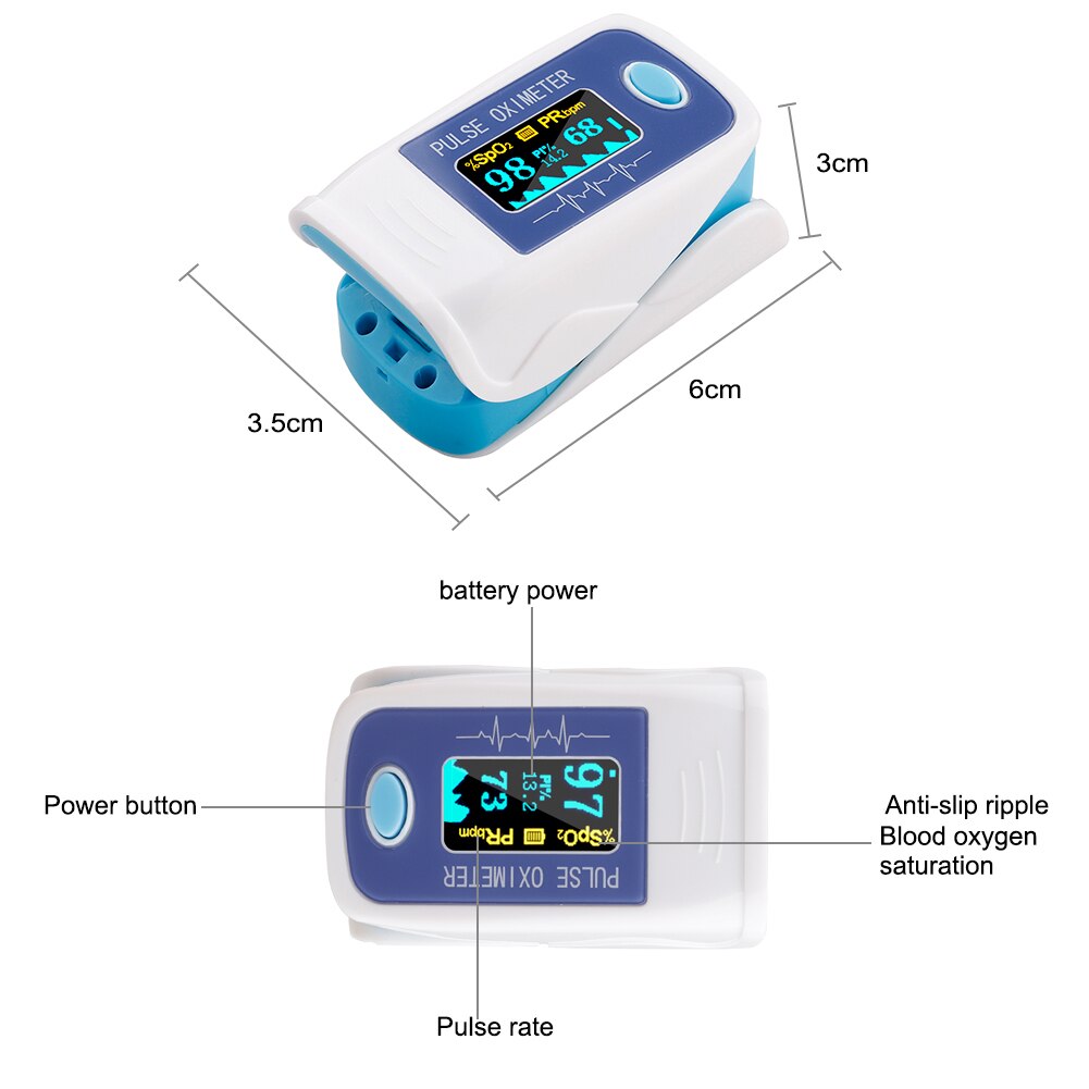 Puls oximeter monitor finger puls oxymeter digital iltmåler klip type spo 2 pr sensor oled display puls oximetre