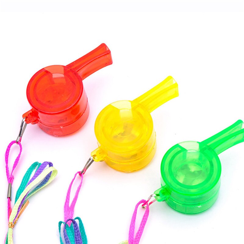 1pc Flashing Whistle Colorful Lanyard LED Light Up Fun In the Dark Party Rave For Kids Toys Novelty Funny Toy 10