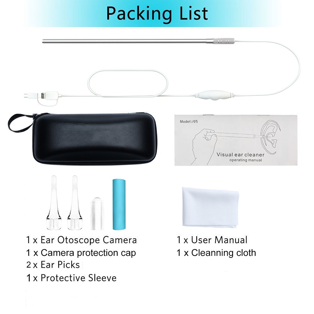En Ohr, Reinigung, Endoskop, USB, Visuelle, Ohr, Lay, 5,5mm, cámara de 0,3 MP, Android, PC, Ohr, pick Otoskop, Endoskop, werkzeug: Plata
