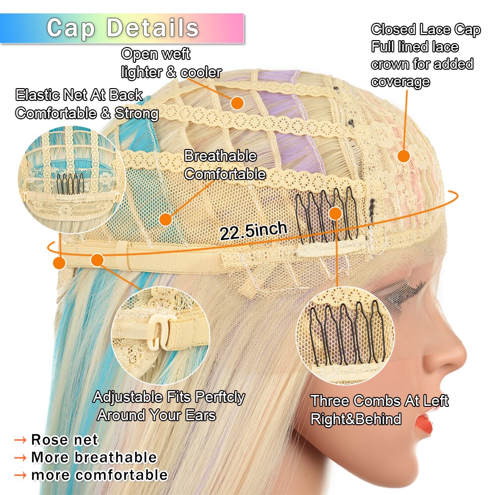 Synthetic Lace Front Wigs Straight Silky Halloween Party Glueless High Temperature Fiber Hair For Black Women Alibaby