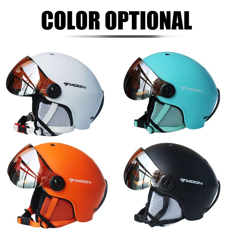 Maan skihelm integraal gevormde pc+eps hoge bril skihelm outdoor volwassen sport ski snowboard skateboard helmen