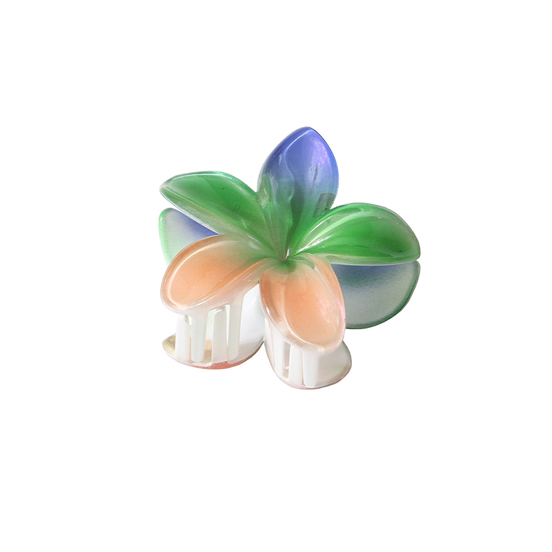 Pinza para el pelo con forma de flor para mujer y niña, pasadores de horquilla, soporte para cola de caballo, accesorios para la cabeza de playa, 8CM: Gris