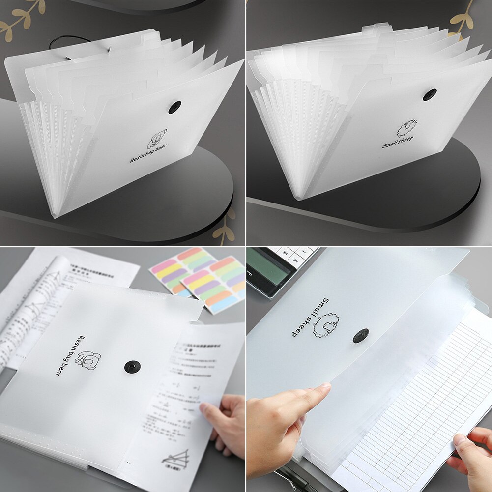 A4 Expanding File Folder Invoice Anti Lost Stationery Travel School Multifunction Letter Portable Desk Organizer Document Holder