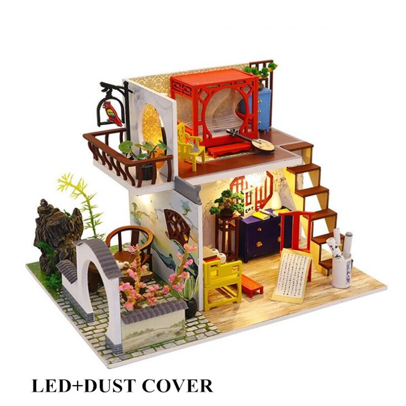 DIY Miniature Doll House Kit Handmade Chinese Style Garden Building Assembly Production Model Christmas Birthday: 9