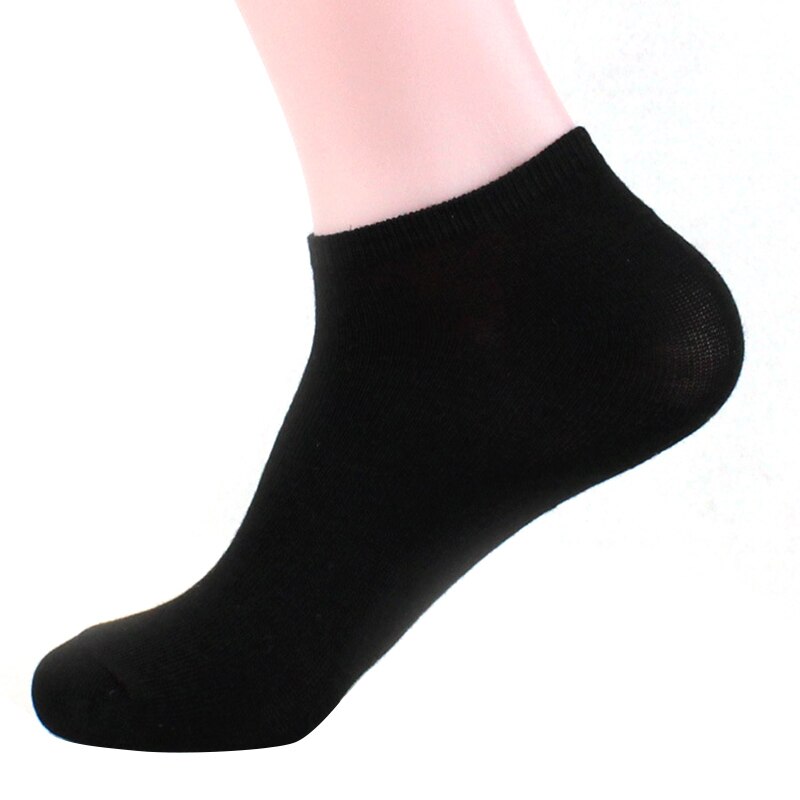 10 Pairs Men Low Cut Cotton Socks Men Invisible Ankle Socks Summer Breathable Thin Male Boat Socks: Black