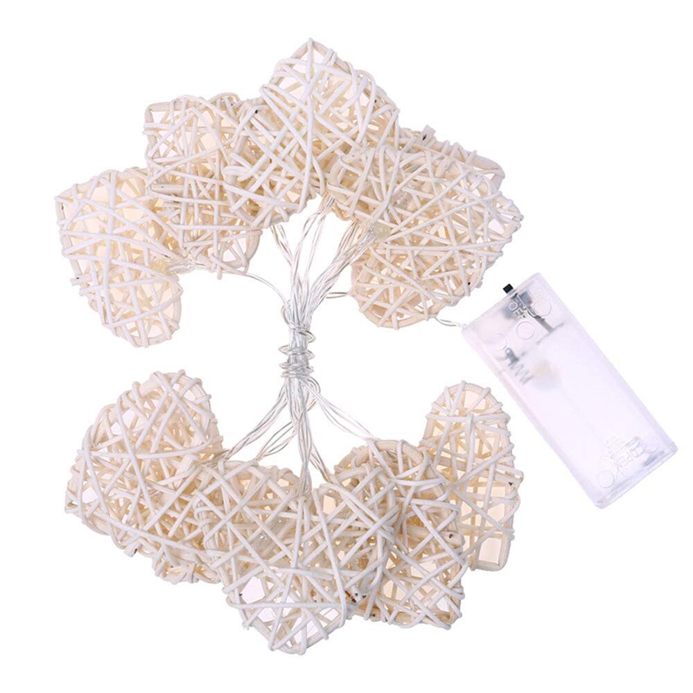 10/20/40 led rotan hart lichtsnoer op batterijen kerstverlichting voor #39 bruiloft decoratie