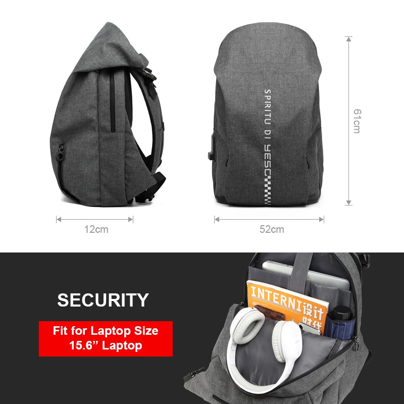 YESO Laptop Backpack for Men fit 15.6'' Anti Theft Nylon 28L USB Port Waterproof Travel Large Capacity College School Backpack