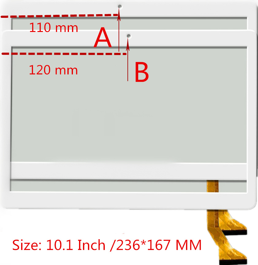 Sort hvid 10.1 inci til mediatek fane  zh960 3g 4g kapacitiv berøringsskærm reparation udskiftning af reservedele  gt10 pg 127 v2.0