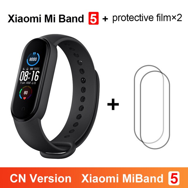 Xiaomi Mi Band 5 Fitness Bracelet Magnetic Charge 24h Heart Rate Sleep REM Nap Step Swim Sport Monitor Remind Alarm Miband 5: CN Version N Flim