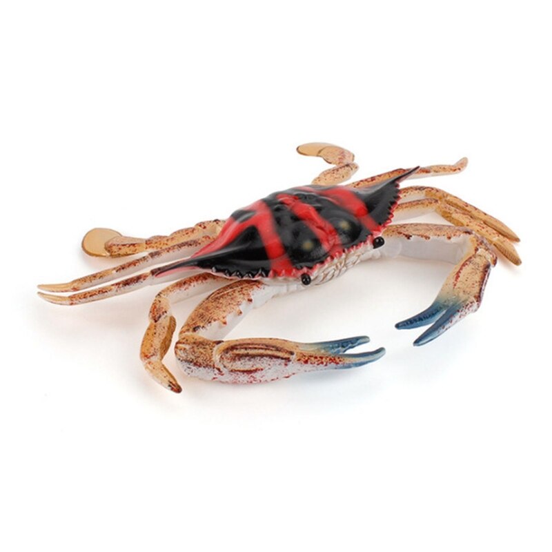 066B 5-7inch Sea Life Fish Animal Statue Model Figurine for House Room Tabletop Decor: Safflower Crab