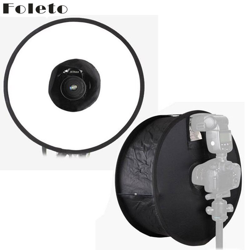 Foleto flash diffuser softbox 45 cm 18 &quot;flitslicht studio ring ronde opvouwbare reflector voor canon nikon yongnuo godox speedlite