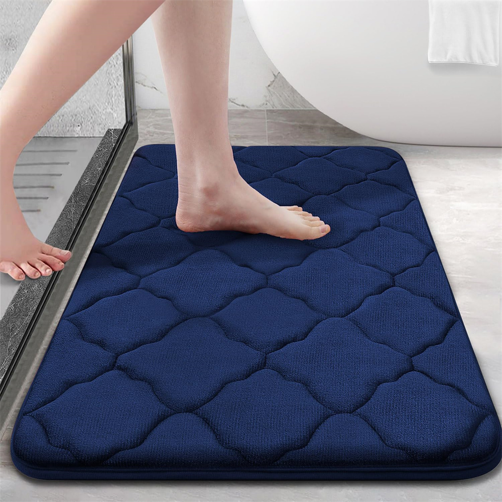 Homaxy Super Absorbent Bath Mat Memory Foam Carpet Non-Slip Toilet Bathroom Rug Soft Living Room Bedroom Shower Decor Foot Rug: Clear / 400MMx800MM