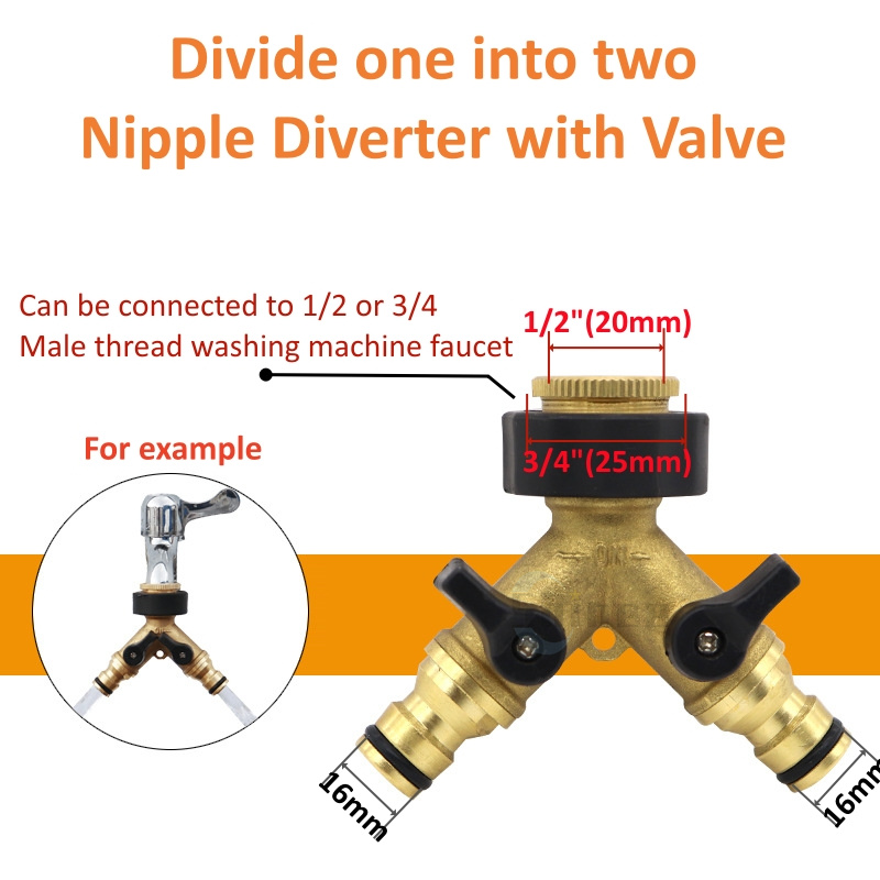 1 Uds. Conector rápido de rosca 1/2, adaptador de riego de jardín de latón, manguera de cobre para riego por goteo, accesorios de conector rápido para manguera de 16mm: Rosa