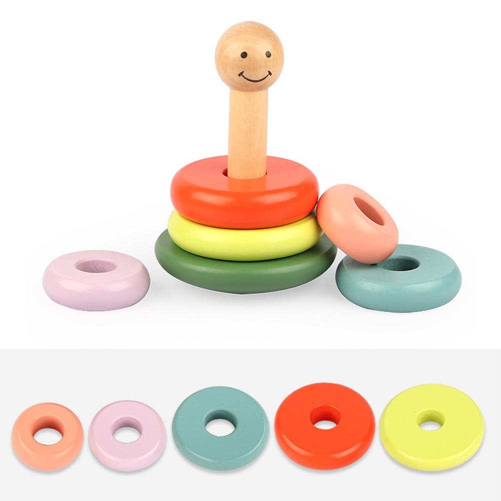 freundlicher Holz Stapeln Ringe Regenbogen Becher Puzzle Spiel Früh Pädagogisches Spielzeug