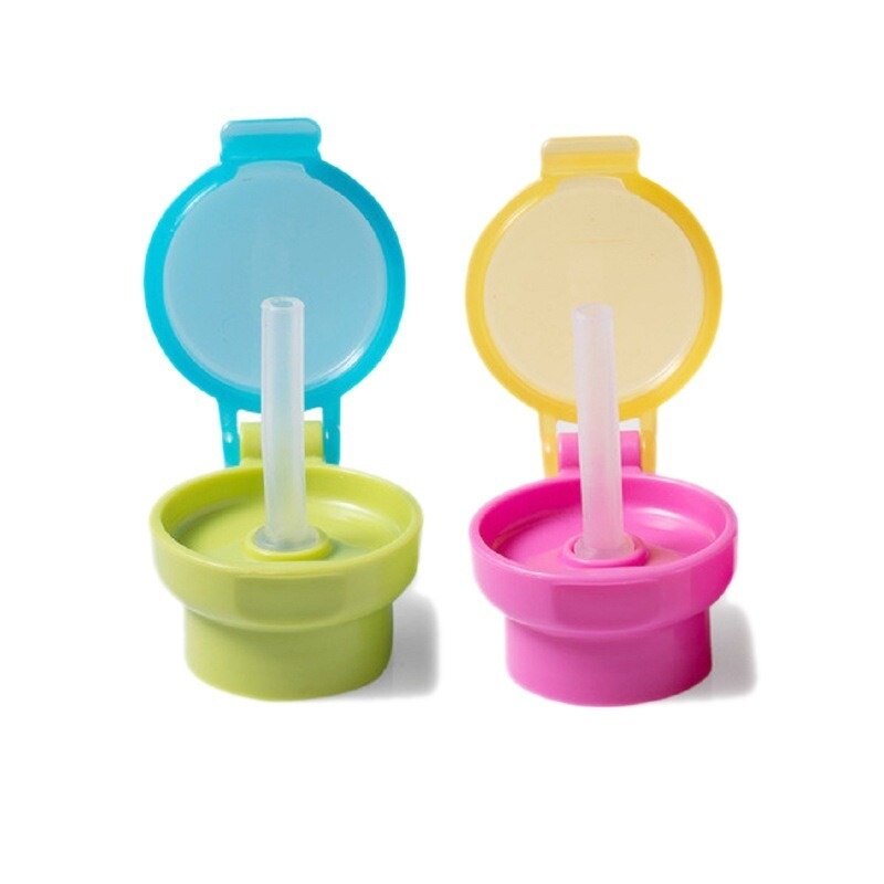 Adaptateur de bouteille d&#39;eau Portable anti-déversement, capuchon avec Tube, couvercle de paille pour bébé enfant, hygiène facile, distributeur de boissons