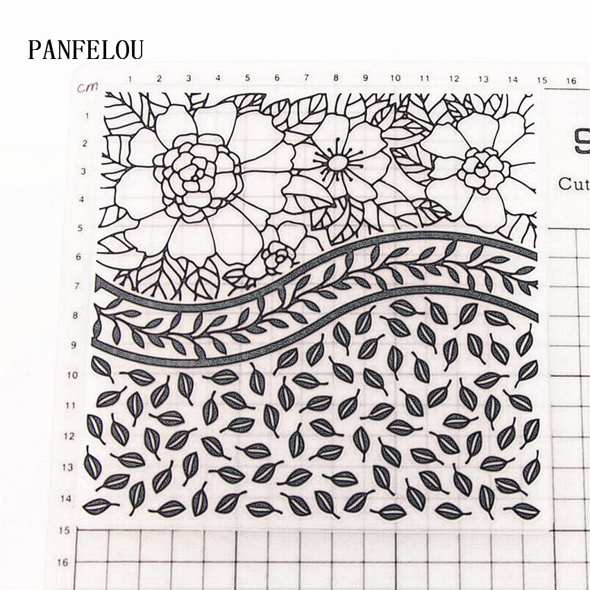 PANFELOU Large flowers and leaves Embossing folders Plastic For Scrapbooking DIY Template Fondant Cake Photo Album Card Making