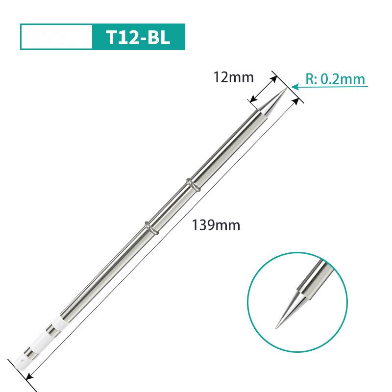 T12 K Series Soldering Solder Iron Tips T12-KL KF KR KU Series Iron Tip for Hakko FX951 STC AND OLED Electric Soldering Iron: T12-BL