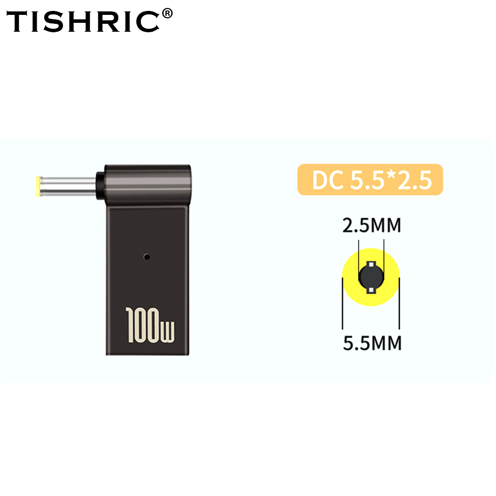 100w pd Laptop-Ladegerät Stecker Typ C zu DC-Buchse Stecker Adapter Buchse zu Stecker Stromrichter für Notebook-Computer PC: Silber